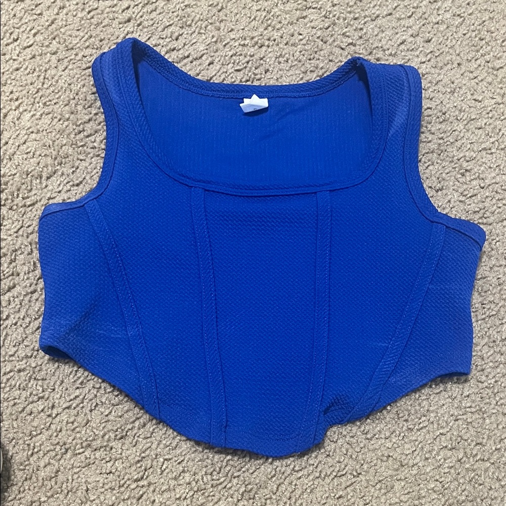 SHEIN Royal Blue Textured Tank Top
